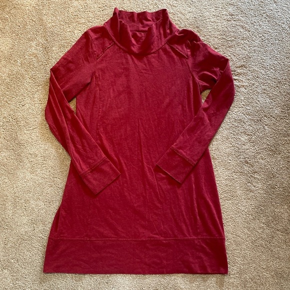 Toad&Co Organic Cotton Cowl Neck Tunic L/S Red Size LARGE - Picture 1 of 10